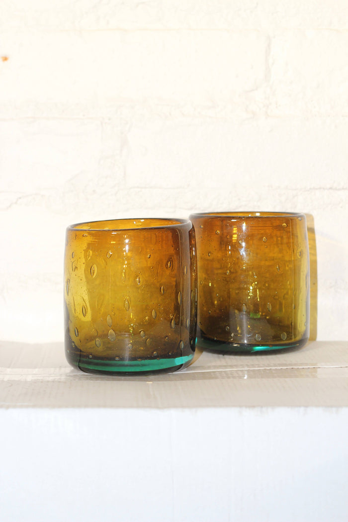Bubble Rocks Glass - Handblown, Recycled Glass Tumbler