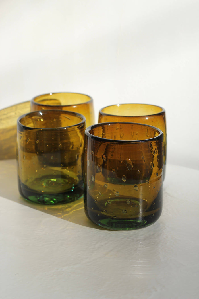 Bubble Rocks Glass - Handblown, Recycled Glass Tumbler