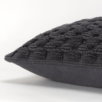 BUHL GREY STRIPE PATTERNED SOLID MODERN INDUSTRIAL THROW PILLOW