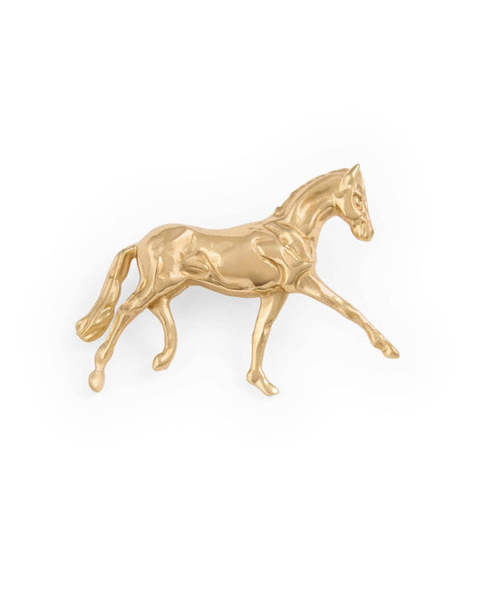 Calliope Horse Brooch Brass