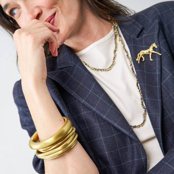 Calliope Horse Brooch Brass