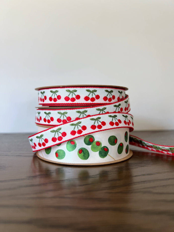 Cherry Woven Ribbon