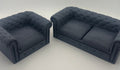 Chesterfield Sofa and Armchair Set – 1:12 Scale Dollhouse Furniture - UK delivery included.