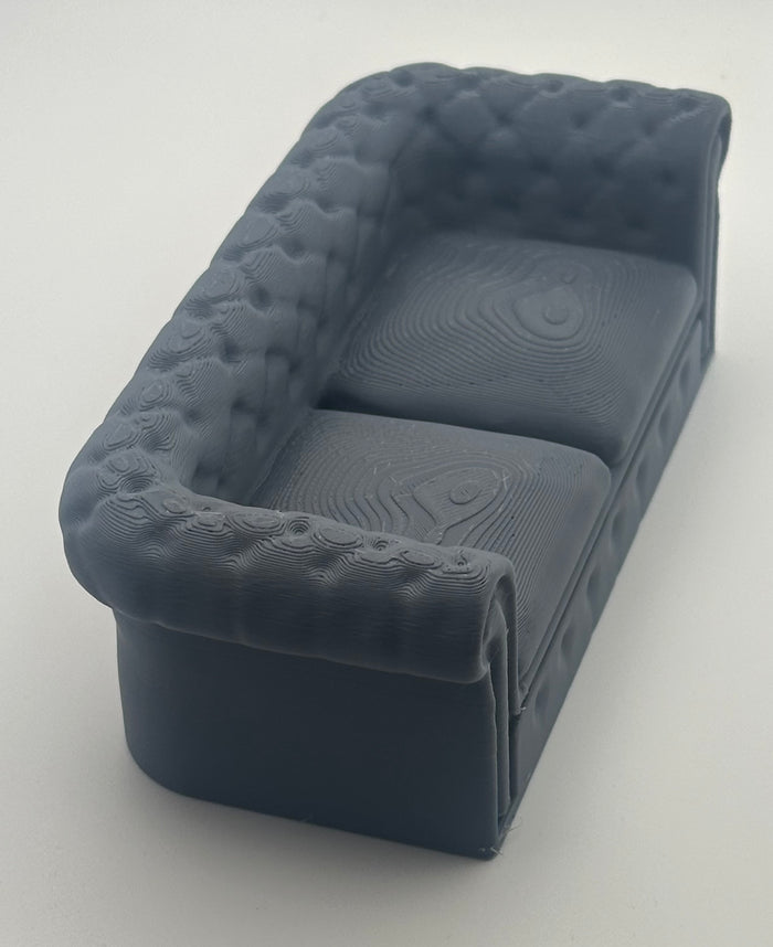Chesterfield Sofa and Armchair Set – 1:12 Scale Dollhouse Furniture - UK delivery included.