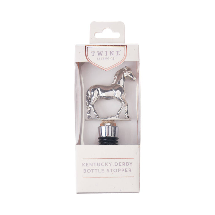 Chrome Finished Pewter Kentucky Derby Racehorse Wine Stopper
