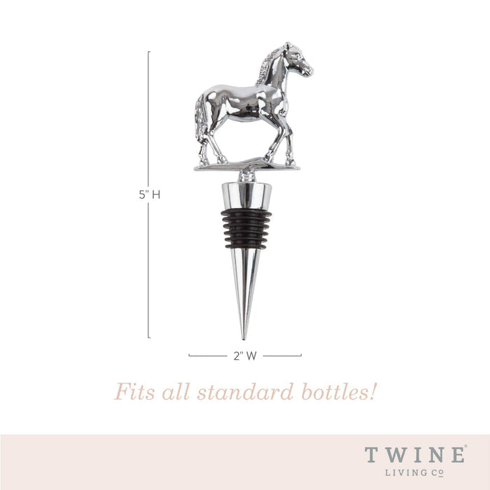 Chrome Finished Pewter Kentucky Derby Racehorse Wine Stopper