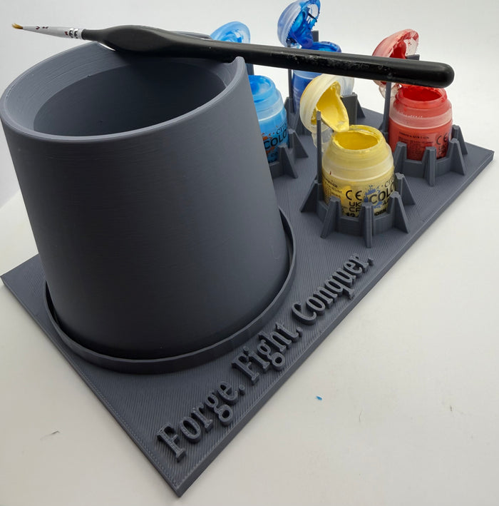 Citadel-Compatible Paint Station With Water Pot & Paint Holder