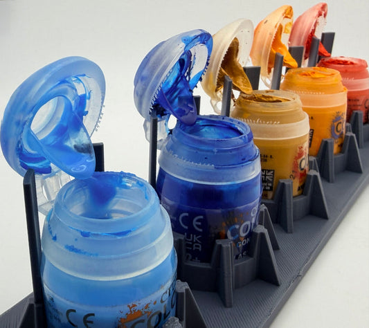 Citadel Style Multi Paint Pot Holder Keeps Lids Open for Painting