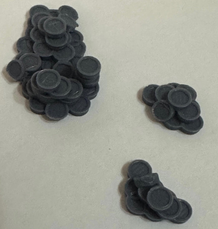 Coin Pile Scatter Terrain Set – 3D Printed Treasure for Tabletop RPGs - UK delivery included.