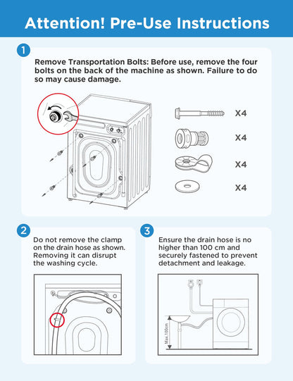 COMFEE' Freestanding Washing Machine,6KG Load,Heat Wash 90℃,Quick Wash,15 Washing Programs,White-CFE10EW60/W