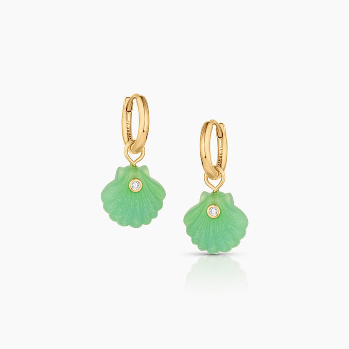 Coquille Hoop Earrings | Chrysoprase