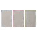 Cotton Blend Waffle Weave Tea Towel with Neon Trim
