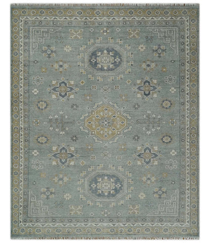 Custom Made Silver, Beige and Charcoal Traditional Hand knotted Mamluk design wool Area Rug - The Rug Decor