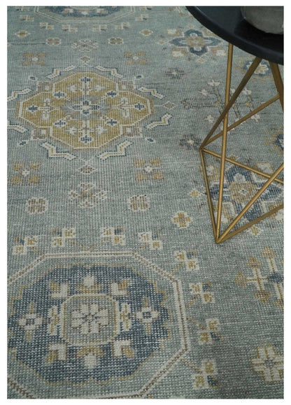 Custom Made Silver, Beige and Charcoal Traditional Hand knotted Mamluk design wool Area Rug - The Rug Decor