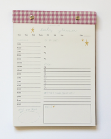 Daily Planner Notepad, Berry Pink
