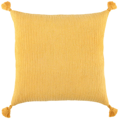 DALGAARD DARK YELLOW SOLID WITH TONAL ABSTRACT PATTERN MODERN INDUSTRIAL THROW PILLOW