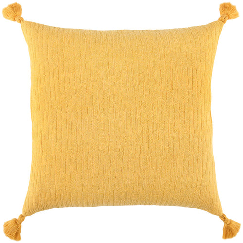 DALGAARD DARK YELLOW SOLID WITH TONAL ABSTRACT PATTERN MODERN INDUSTRIAL THROW PILLOW