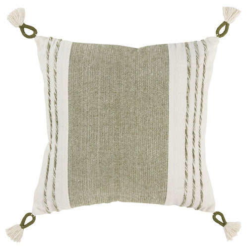 DAMSGAARD GREEN/WHITE COLOR BLOCK MODERN INDUSTRIAL THROW PILLOW