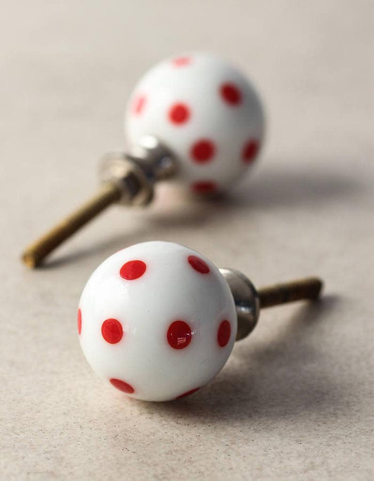 Decorative Polka Dot Glass Cabinet Knob