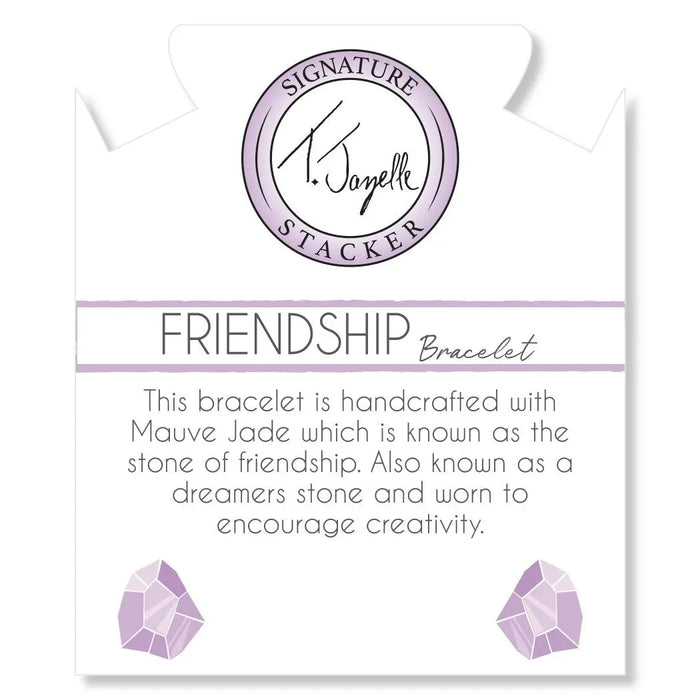 Defining Bracelet- Friendship Bracelet with Mauve Jade Gemstones