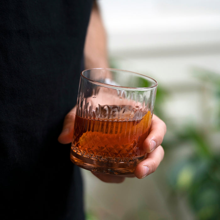 Italian Premium Whiskey Glasses | 12.75oz | Diamante | Set of 4 - Luigi Bormioli USA