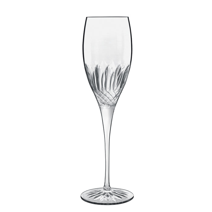 Italian Premium Champagne Glasses | 7.5oz | Diamante | Set of 4 - Luigi Bormioli USA