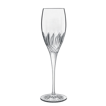 Italian Premium Champagne Glasses | 7.5oz | Diamante | Set of 4 - Luigi Bormioli USA