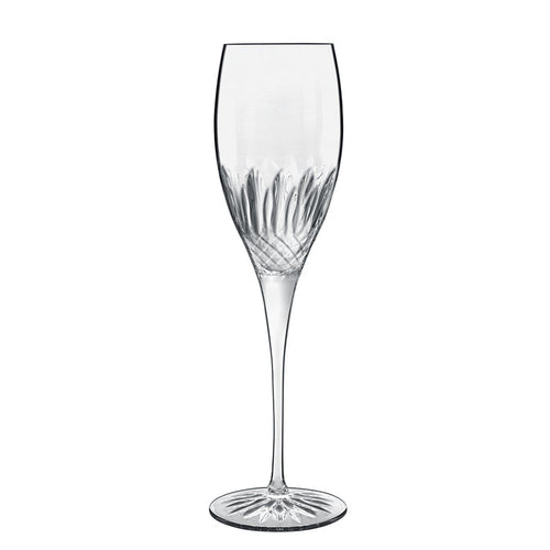 Italian Premium Champagne Glasses | 7.5oz | Diamante | Set of 4 - Luigi Bormioli USA