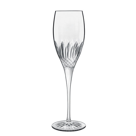 Italian Premium Champagne Glasses | 7.5oz | Diamante | Set of 4 - Luigi Bormioli USA