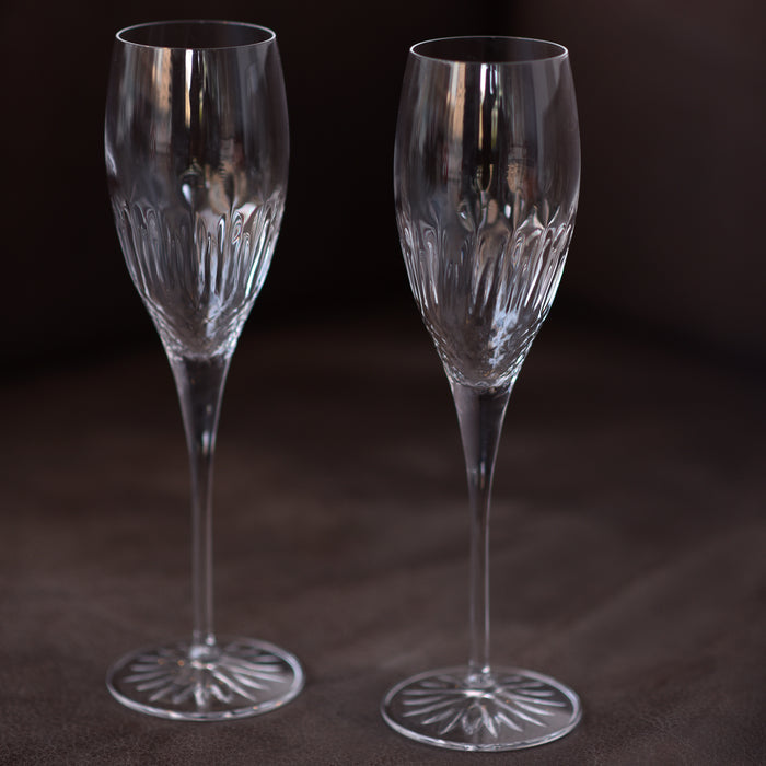 Italian Premium Champagne Glasses | 7.5oz | Diamante | Set of 4 - Luigi Bormioli USA