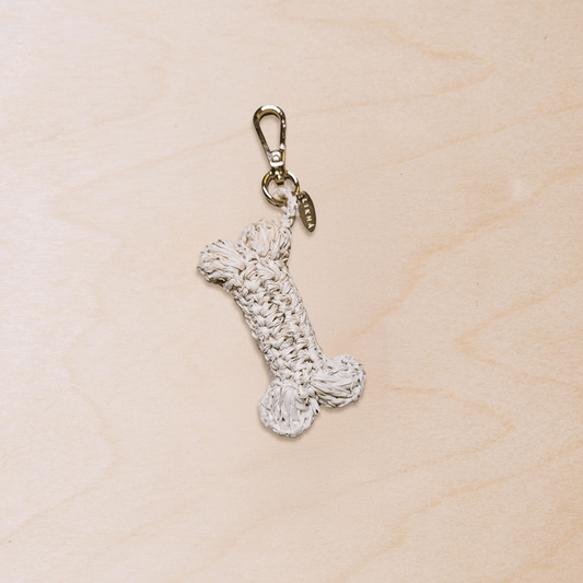 Dog Bone Bag Charm – Handwoven Crochet Pet Keychain | LIKHÂ