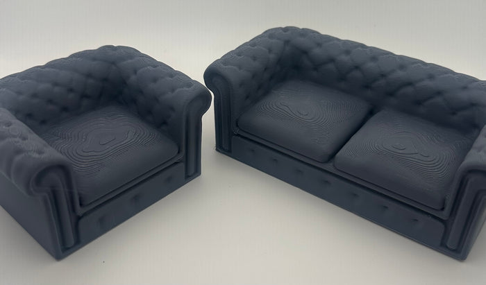 Dollhouse Chesterfield Sofa – 1:12 Scale Miniature Furniture - UK delivery included.