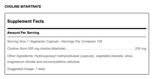 Douglas Labs Choline Bitartrate Capsules 2