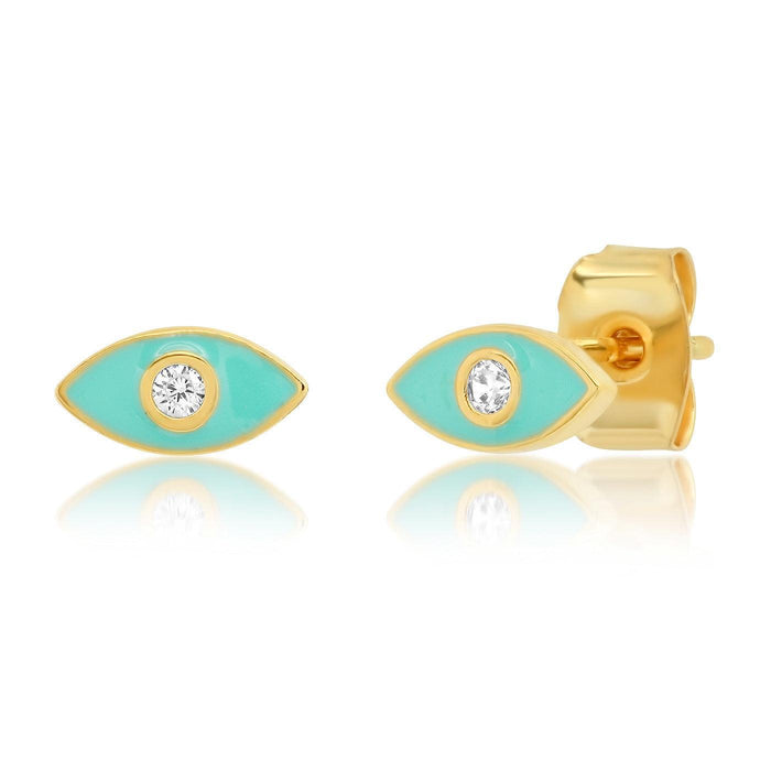 Enamel Evil Eye Studs | Turquoise