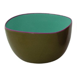 Enameled Stainless Steel Square Bowl with Colored Edge, 4 Colors