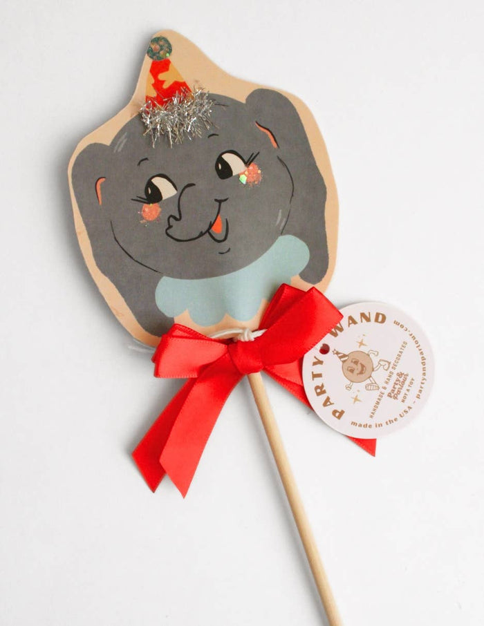 Ernesto Elephant Handmade Glitter Party Wand Decoration