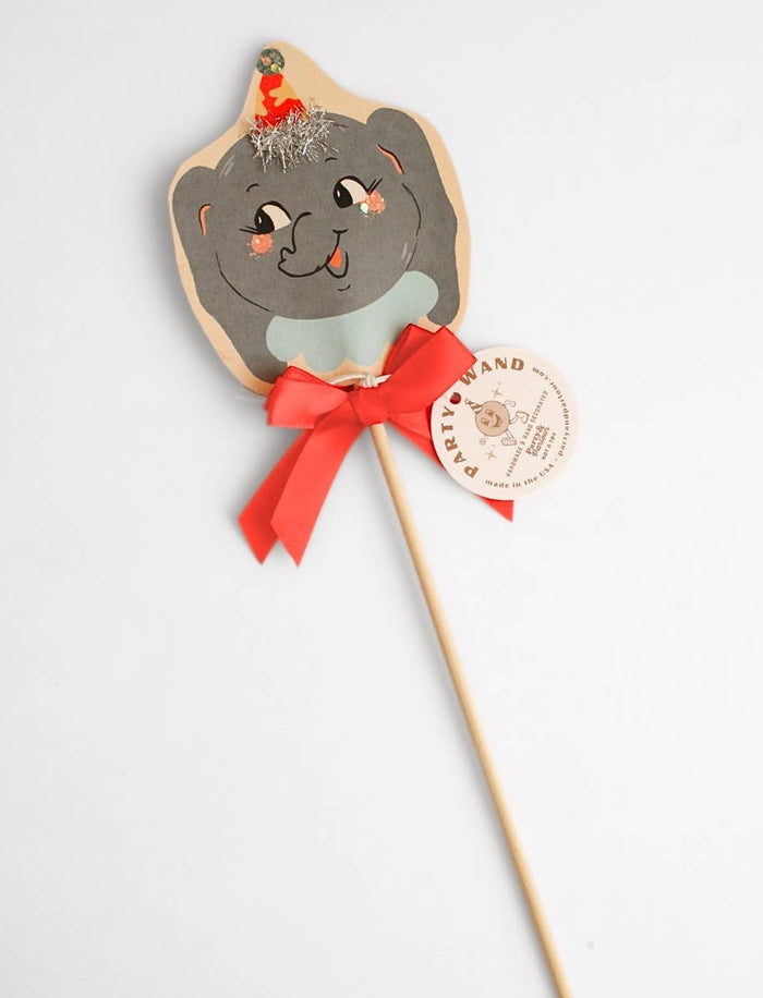 Ernesto Elephant Handmade Glitter Party Wand Decoration