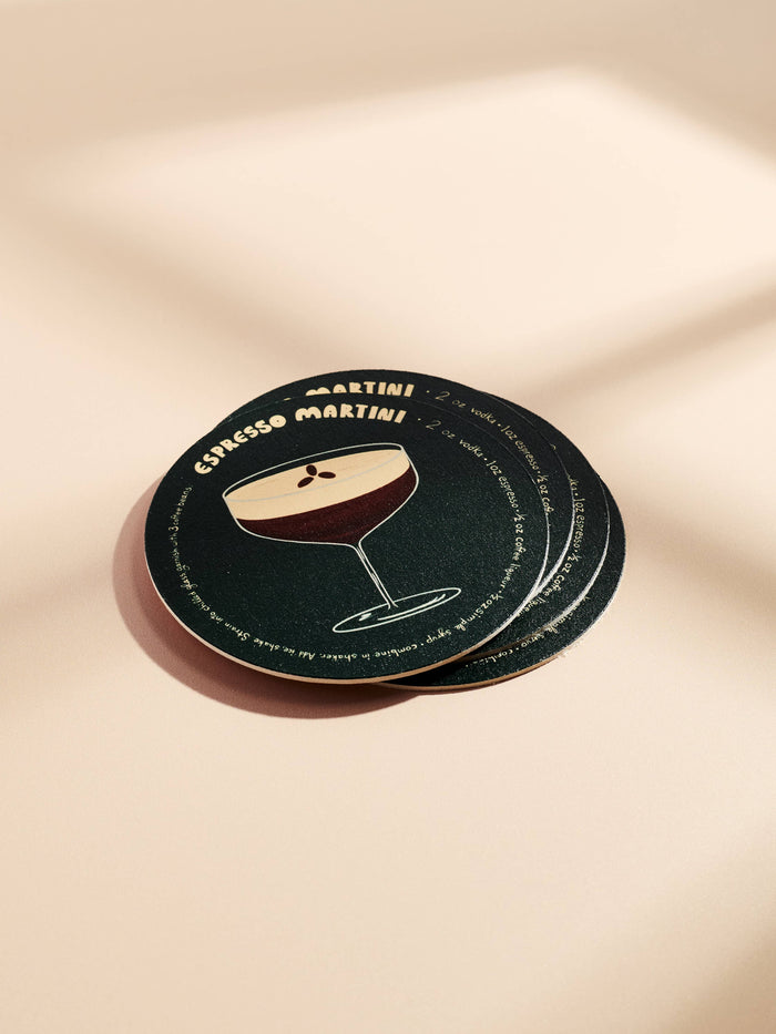 Espresso Martini Recipe Coasters - Set of 4