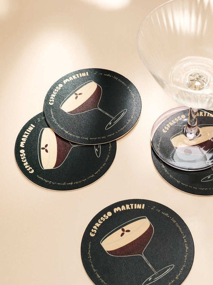 Espresso Martini Recipe Coasters - Set of 4