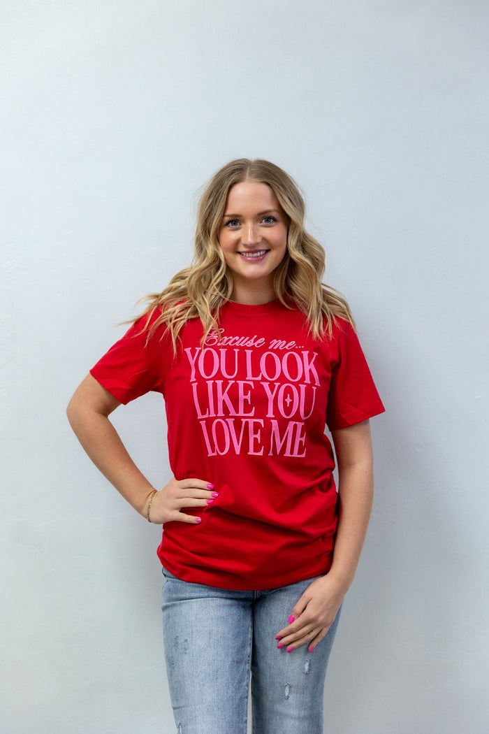Excuse Me Graphic Tee Red