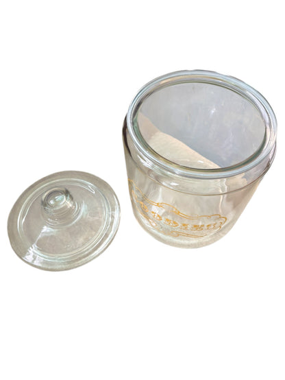Extra Large Lidded Clear Glass Goodies Canister Cookie Jar 10.5” Tall