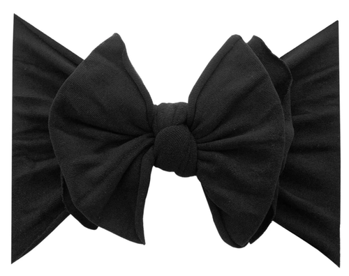 Fab Soft Nylon Bow Headband Black