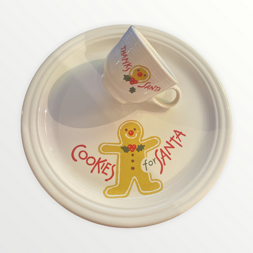 Fiesta Cookies for Santa Snack plate and Tea Cup HTF