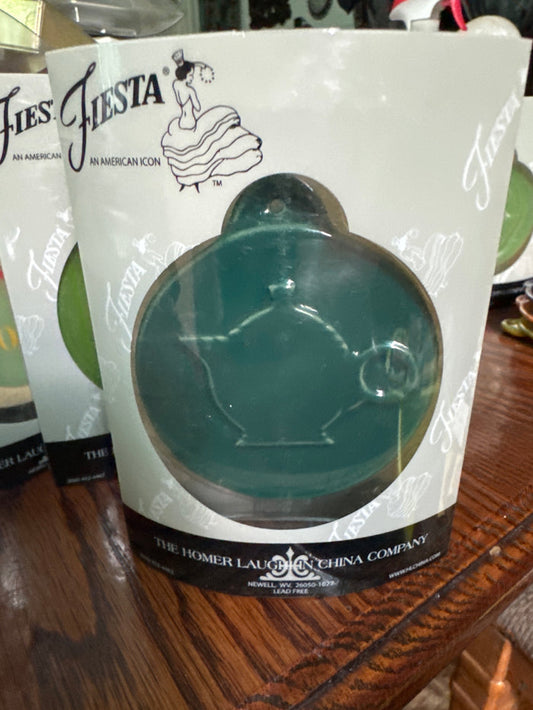 Fiesta Ornament Embossed EVERGREEN HLCCA Exclusive Teapot only 144 made