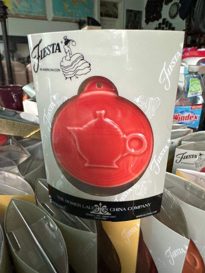 Fiesta Ornament Embossed Persimmon HLCCA Exclusive Teapot only 144 made