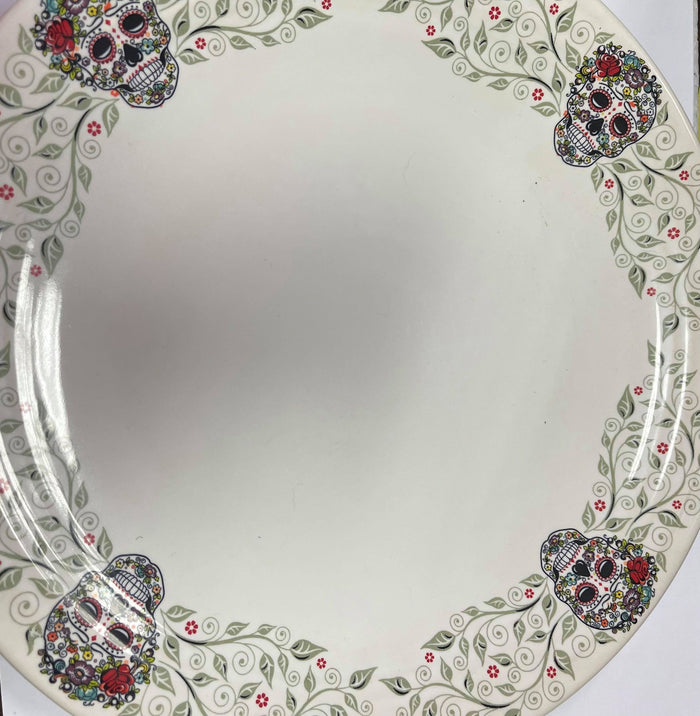 Fiesta Skull and Vine Chop Plate 12" in Sugar