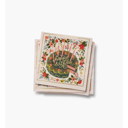 Floral Cake Cocktail Napkins