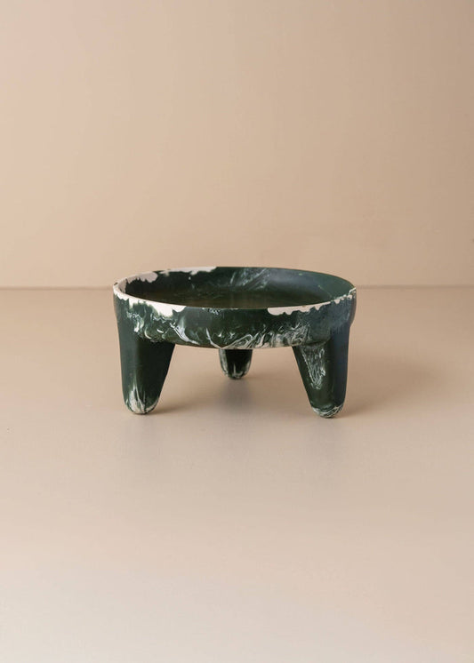 Flow Resin Structured Fruit Bowl | Dark Jade