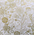 Folkloric Florals Wrapping Paper Sheet, Gold on White