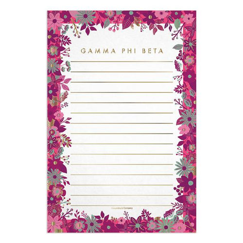 Gamma Phi Beta Floral Notepad - CLEARANCE